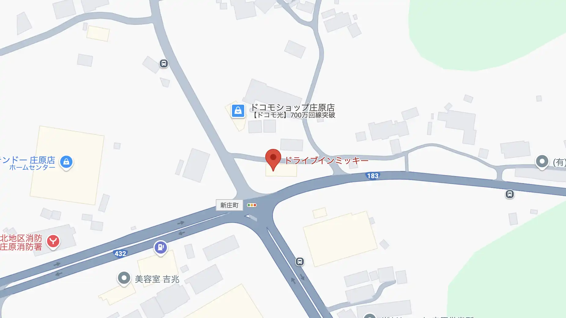 ドライブインミッキー[object Object]までのアクセスマップ